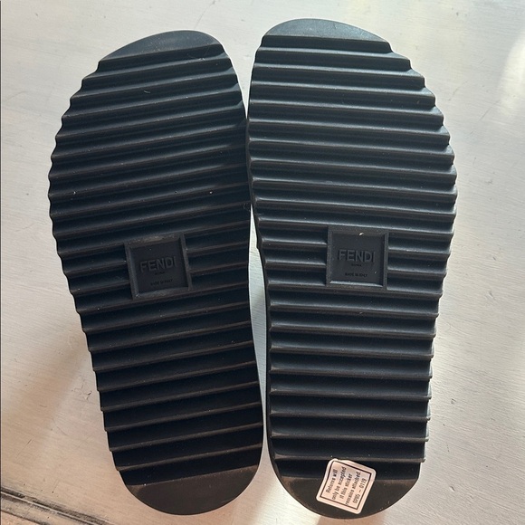 Fendi Yellow and Gray FF Logo Fussbetts Slide Sandals Mens 7 main image 8
